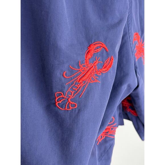 J. McLaughlin Scorpion Pull On Drawstring Waist Swim Trunks Navy/Red Men's M - Picture 5 of 7